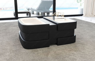 Couchtisch Elegante Modell Lederoptik Schwarz
