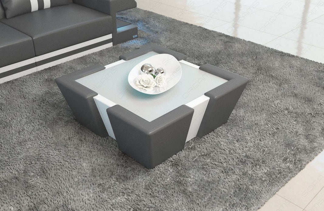 Couchtisch Apollonia LED in Leder