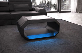 Couchtisch Roma in Leder Schwarz