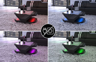 Couchtisch Venedig Eleganz in Leder Pink