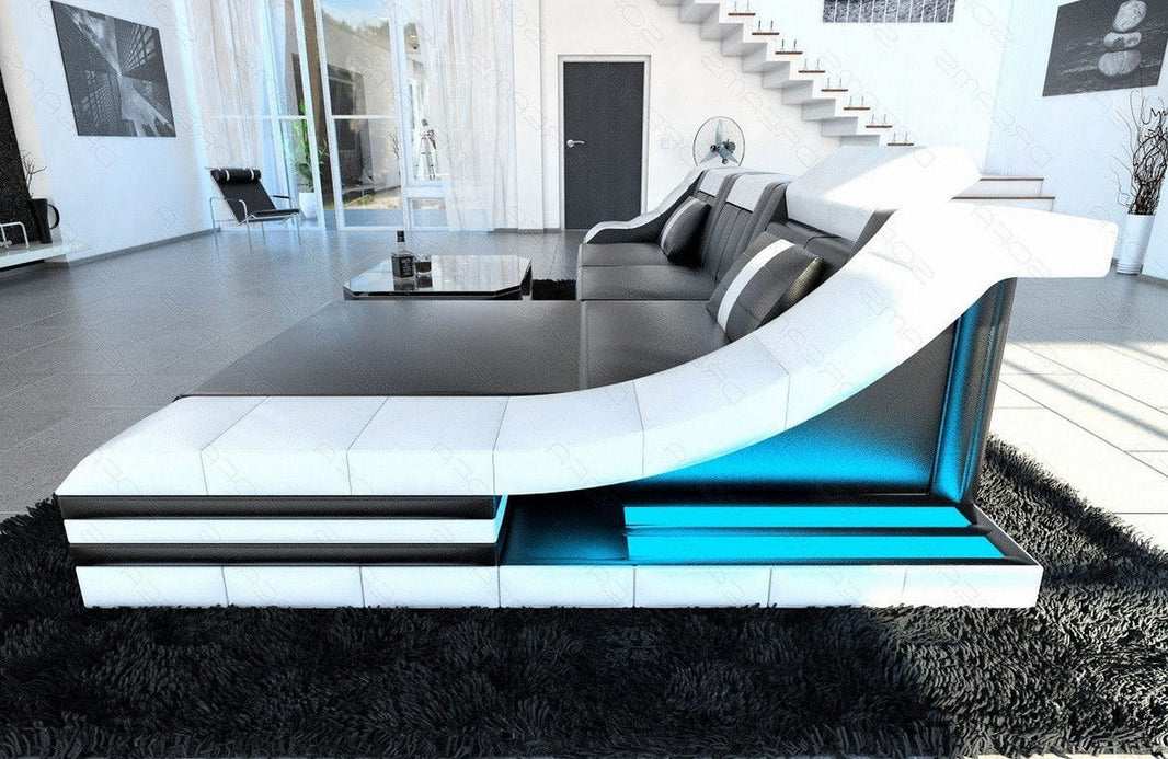 Mini Couch Turino L-Form in Leder