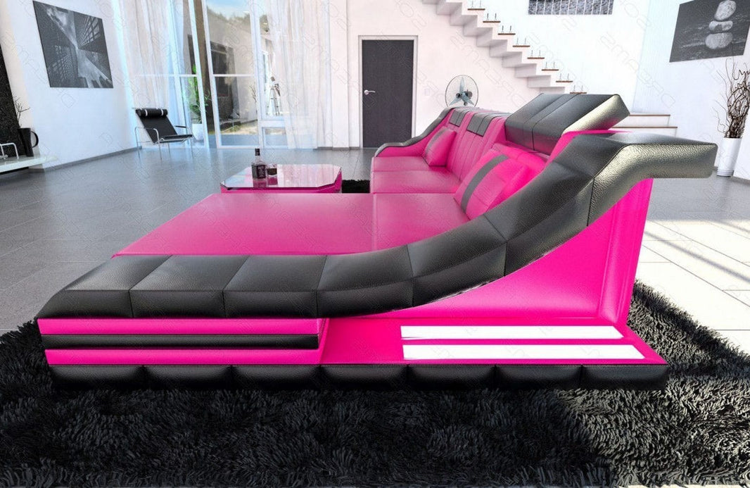 Mini Couch Turino L-Form in Leder