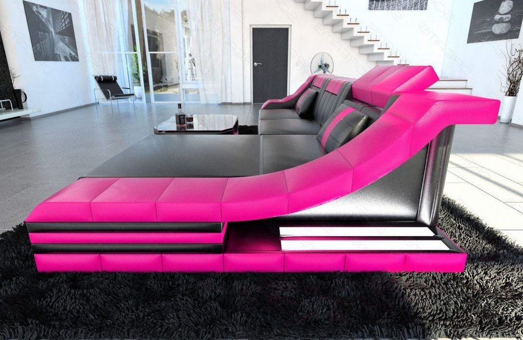 Couch Turino L-Form in Leder