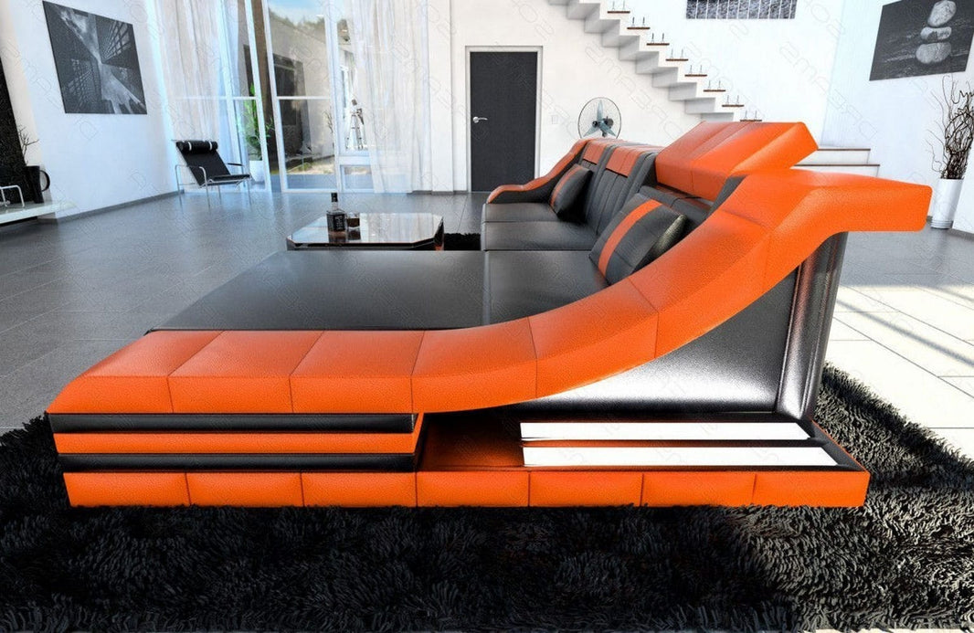 Couch Turino L-Form in Leder