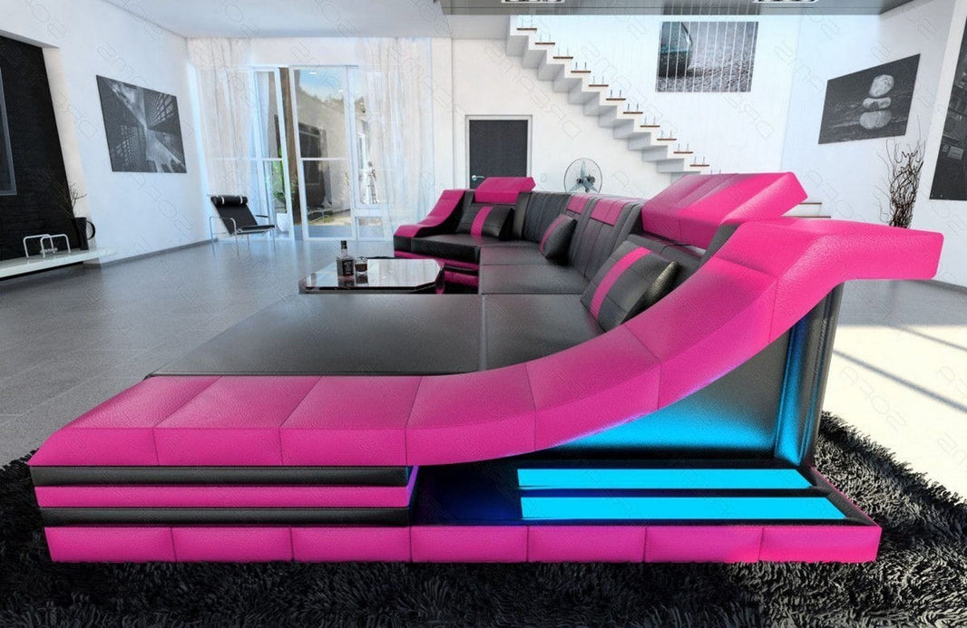 Mini Couch Turino C-Form in Leder