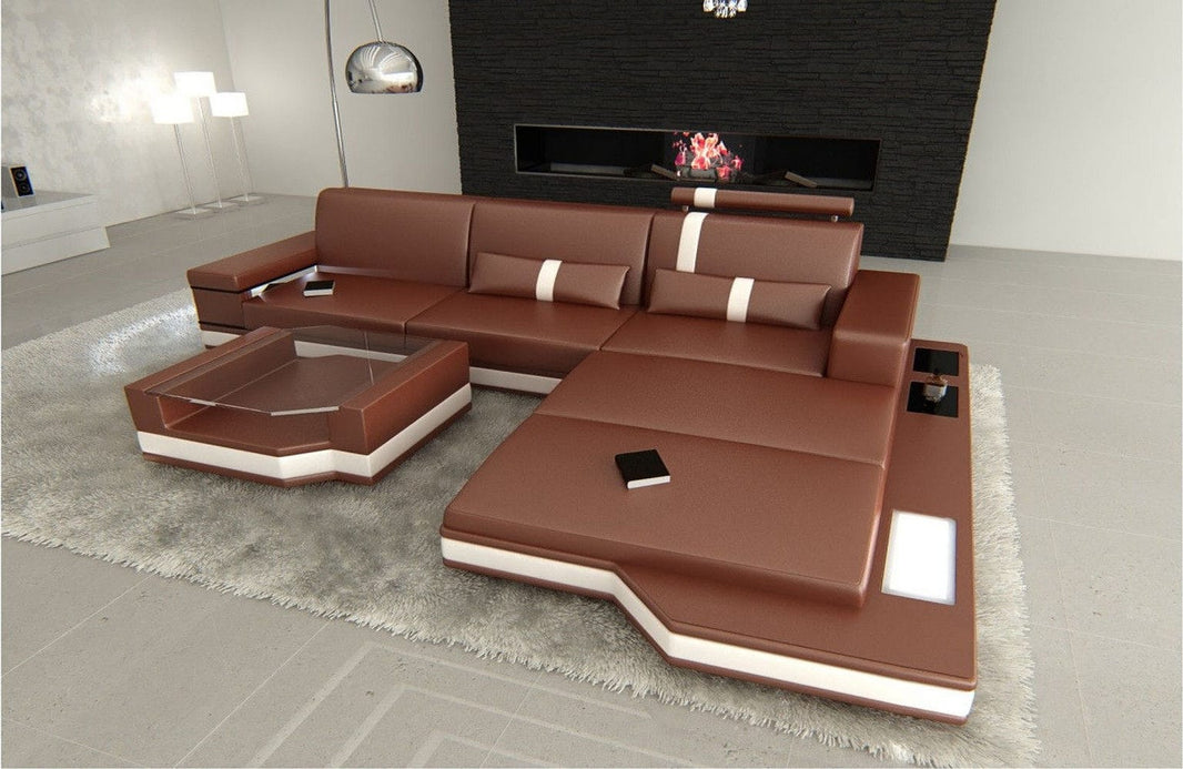 Mini Ecksofa Messana L-Form aus Leder