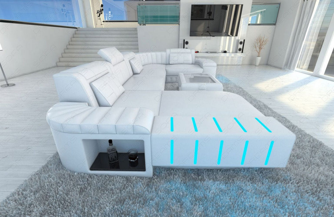 Mini Wohnlandschaft Bellagio U-Form in Leder
