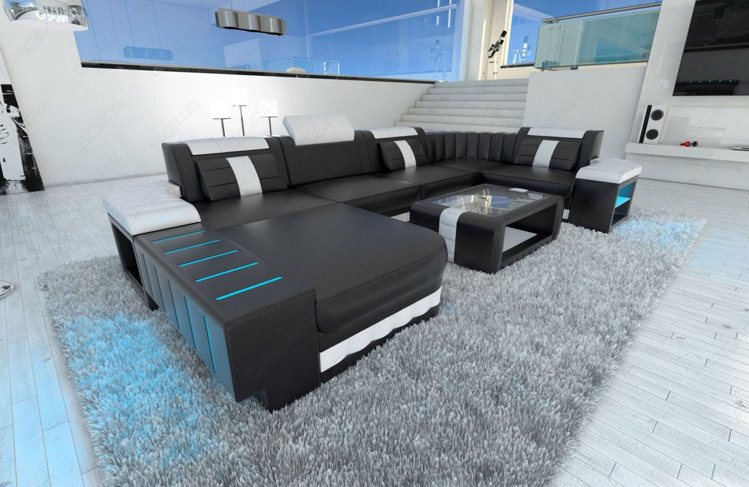 Wohnlandschaft Bellagio U-Form aus Leder