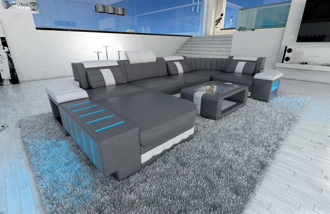 Wohnlandschaft Bellagio U-Form aus Leder