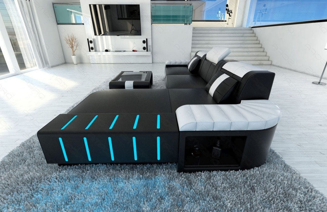 Mini Couch Bellagio L-Form in Leder