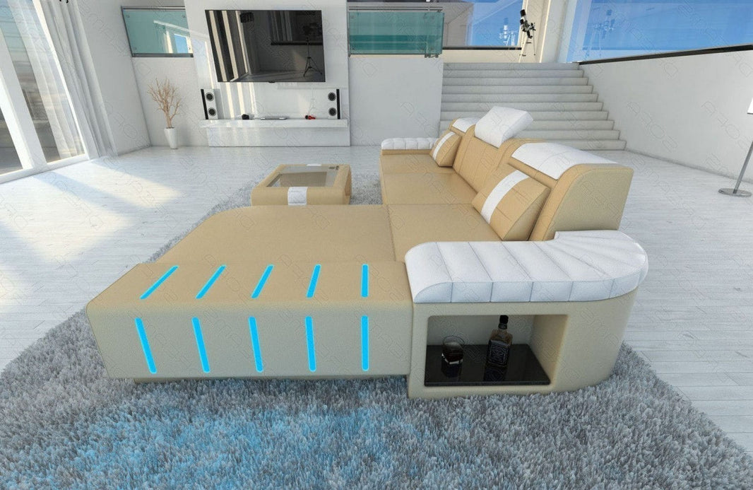 Mini Couch Bellagio L-Form in Leder