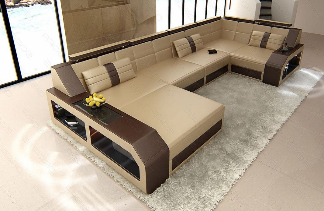 Leder Couch Arezzo U-Form