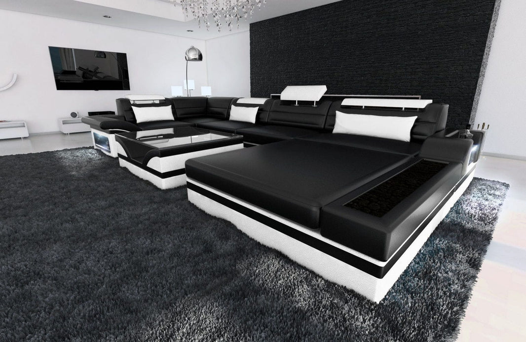 Mini Sofa Mezzo U-Form in Leder