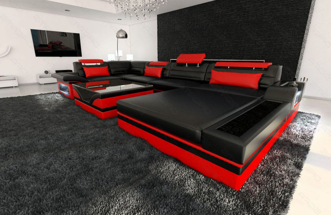 Mini Sofa Mezzo U-Form in Leder