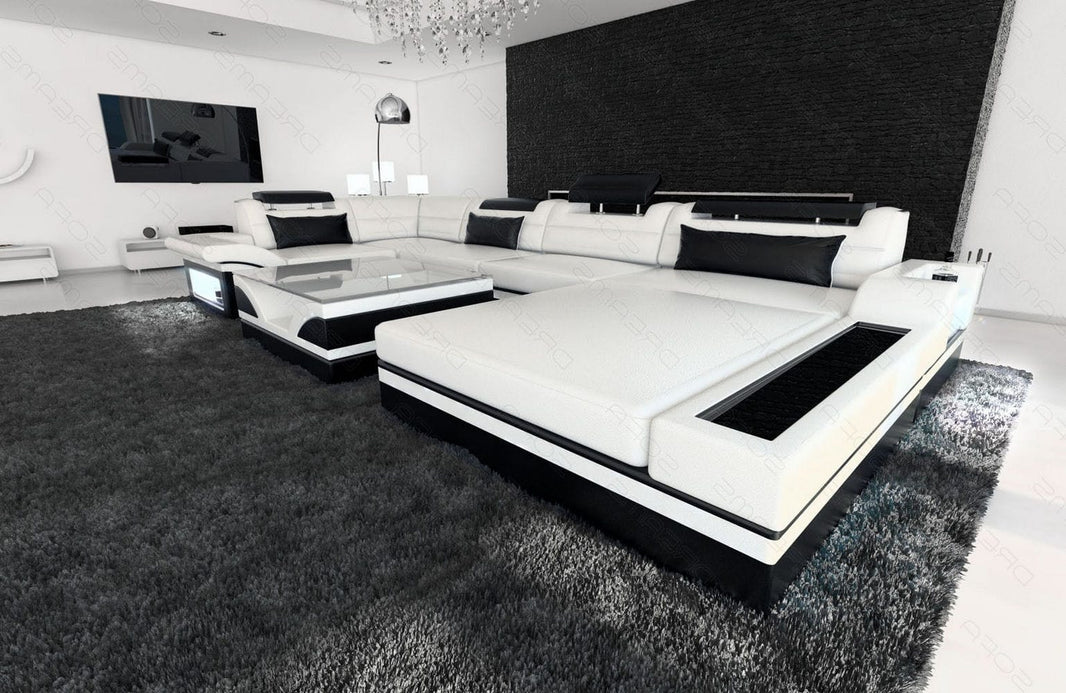 Sofa Mezzo U-Form in Leder