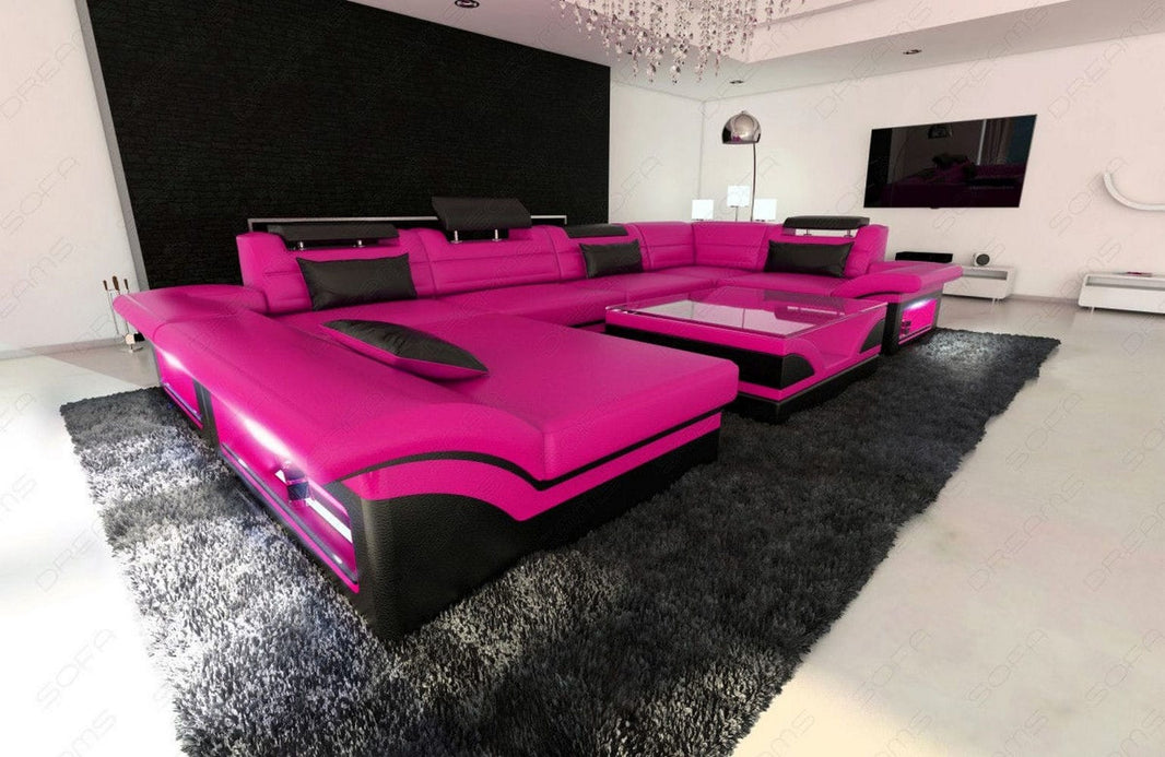Mini Sofa Enzo U-Form in Leder