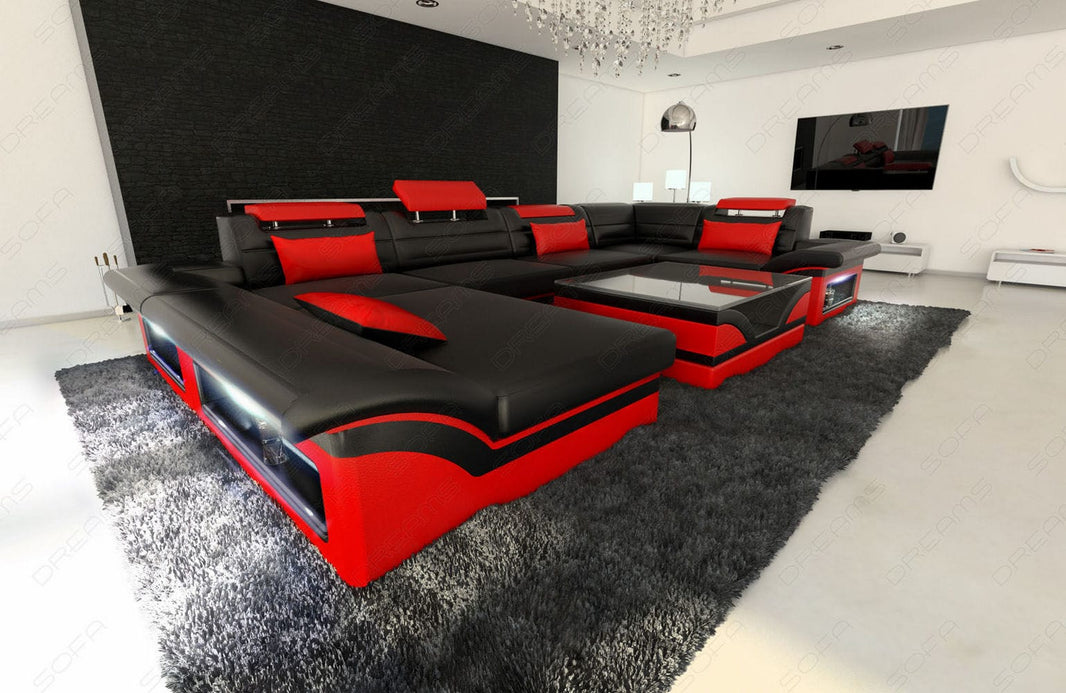 Mini Sofa Enzo U-Form in Leder