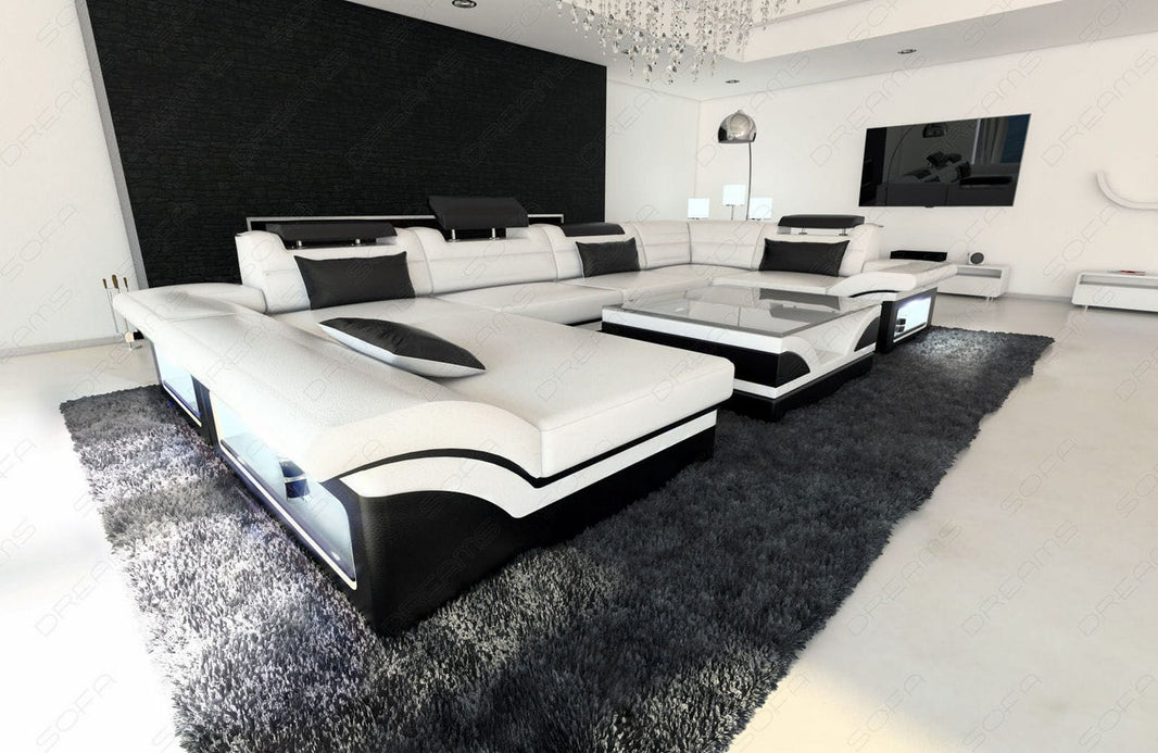 Sofa Enzo U-Form in Leder