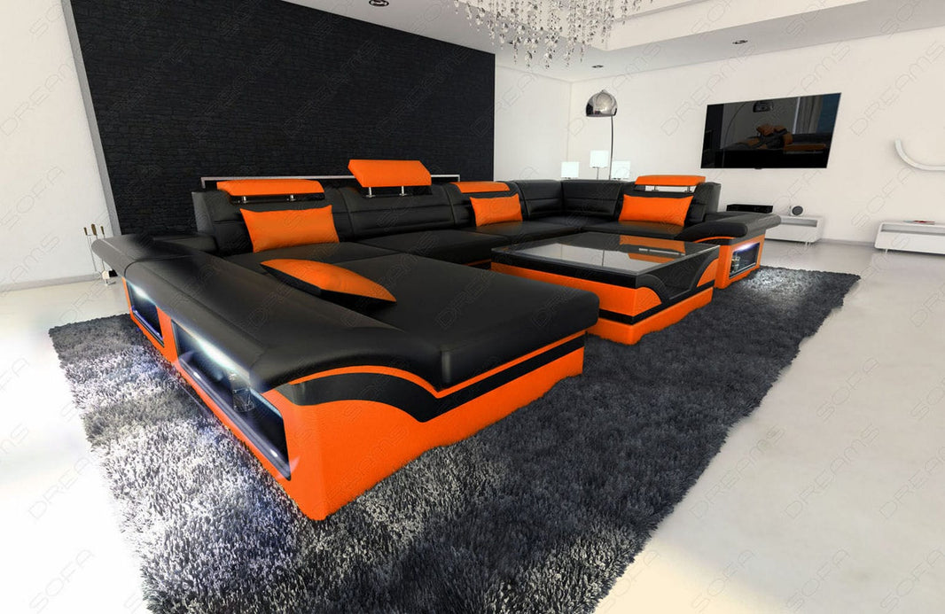 Sofa Enzo U-Form in Leder
