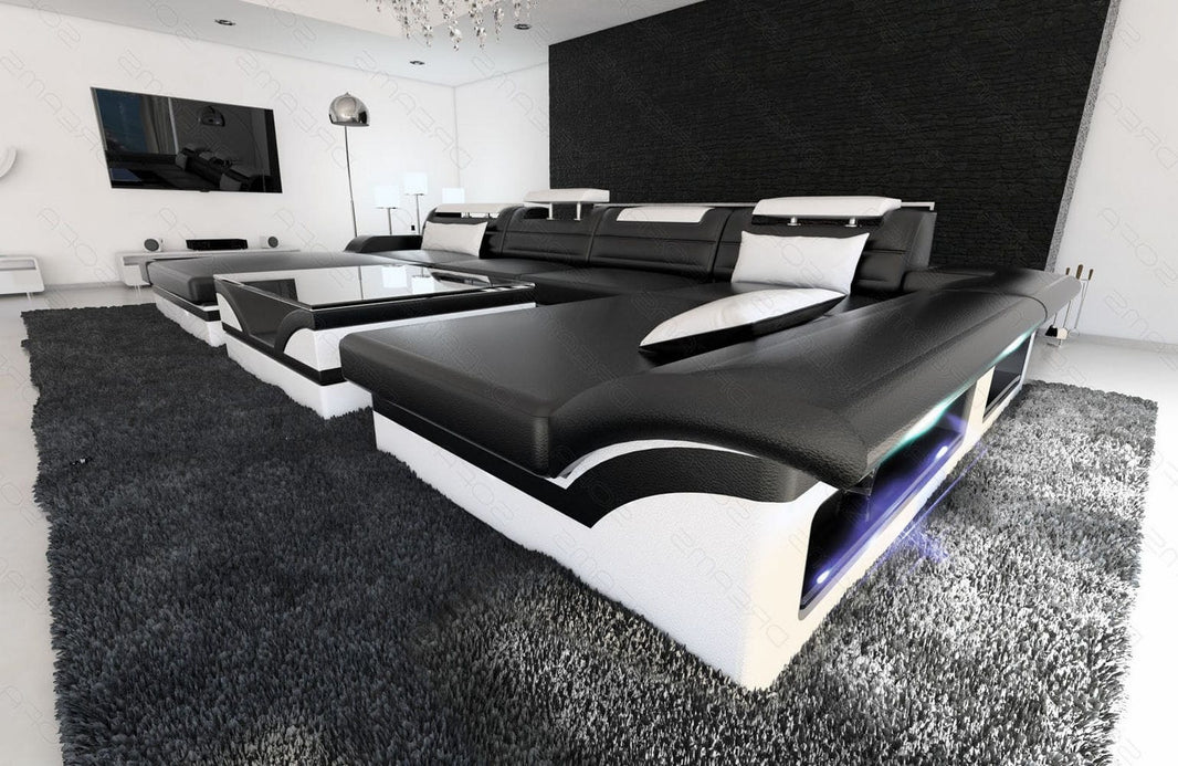 Wohnlandschaft Monza U-Form in Leder