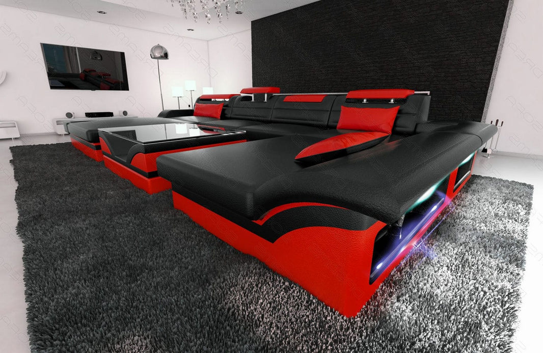 Wohnlandschaft Monza U-Form in Leder