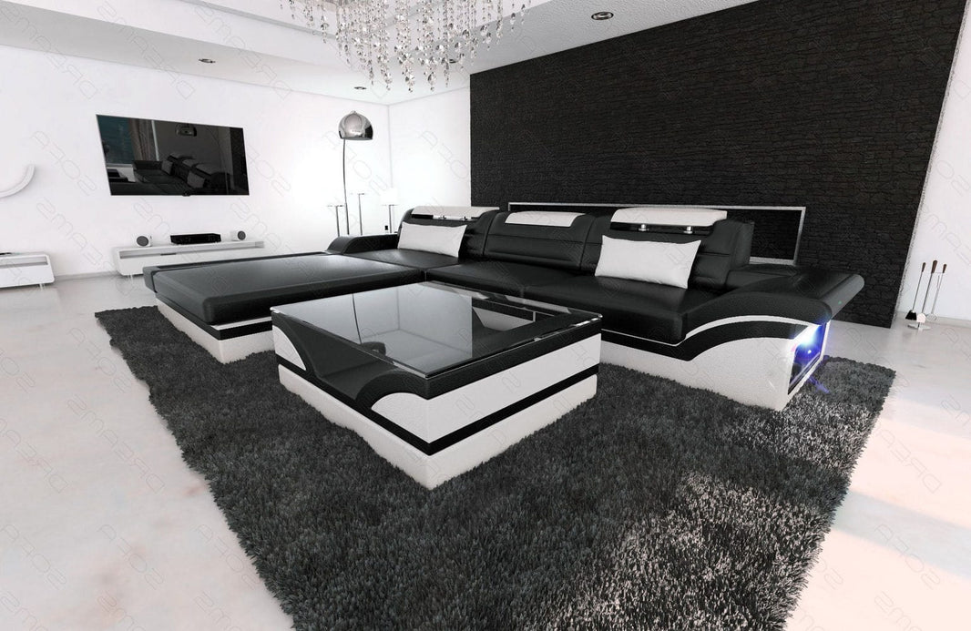 Mini Ecksofa Parma L-Form in Leder