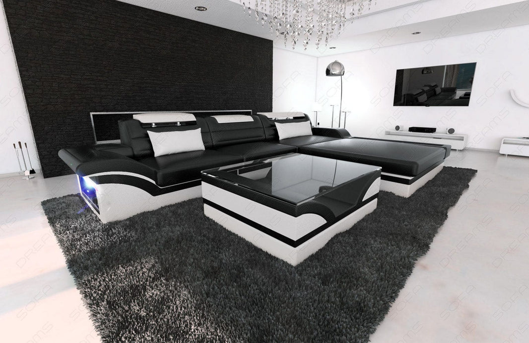 Mini Ecksofa Parma L-Form in Leder