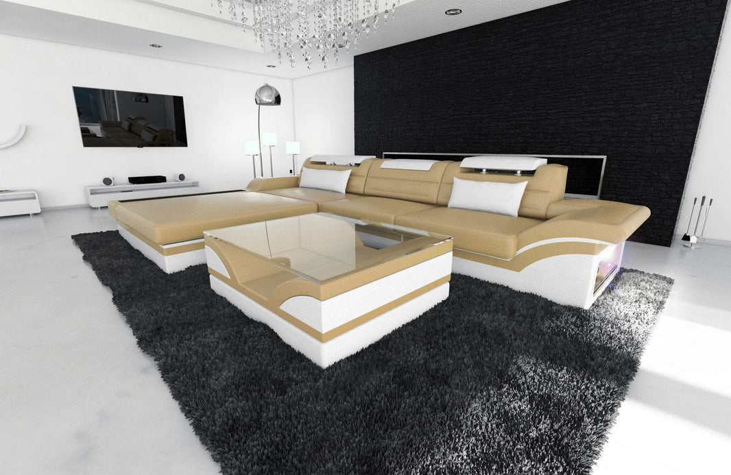 Mini Ecksofa Parma L-Form in Leder