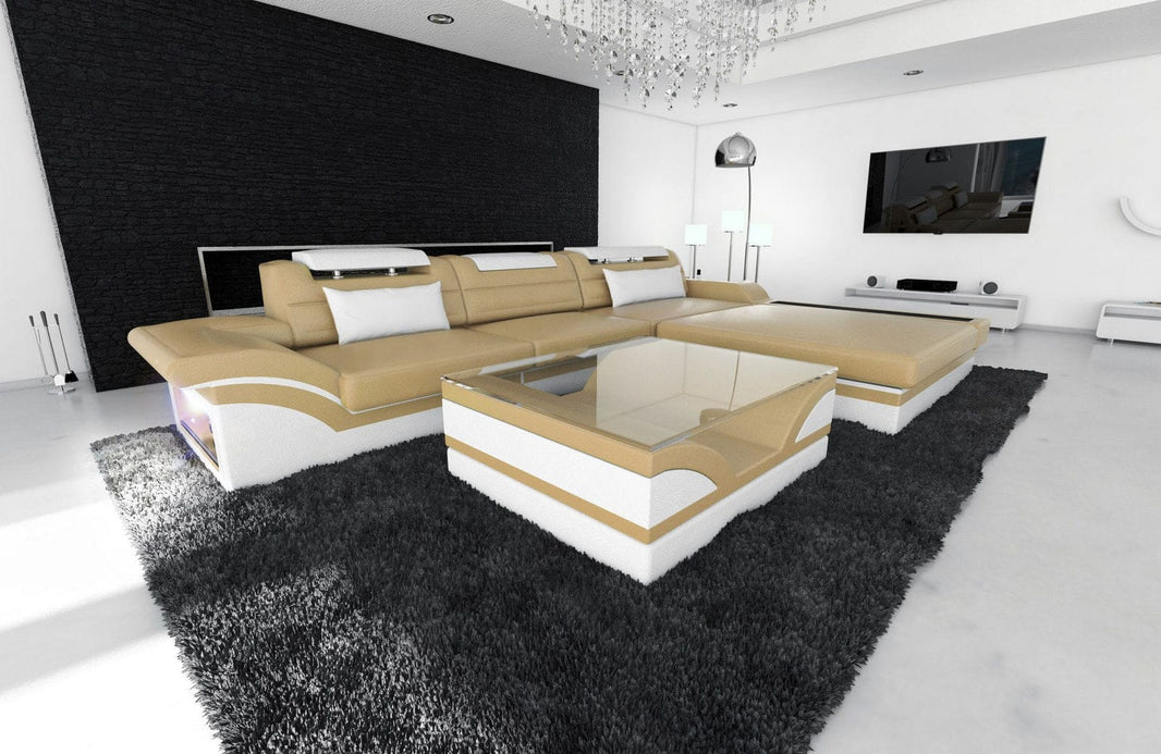 Mini Ecksofa Parma L-Form in Leder