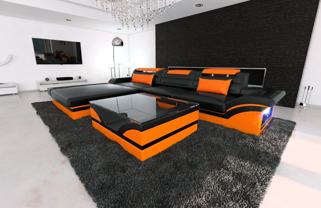 Mini Ecksofa Parma L-Form in Leder