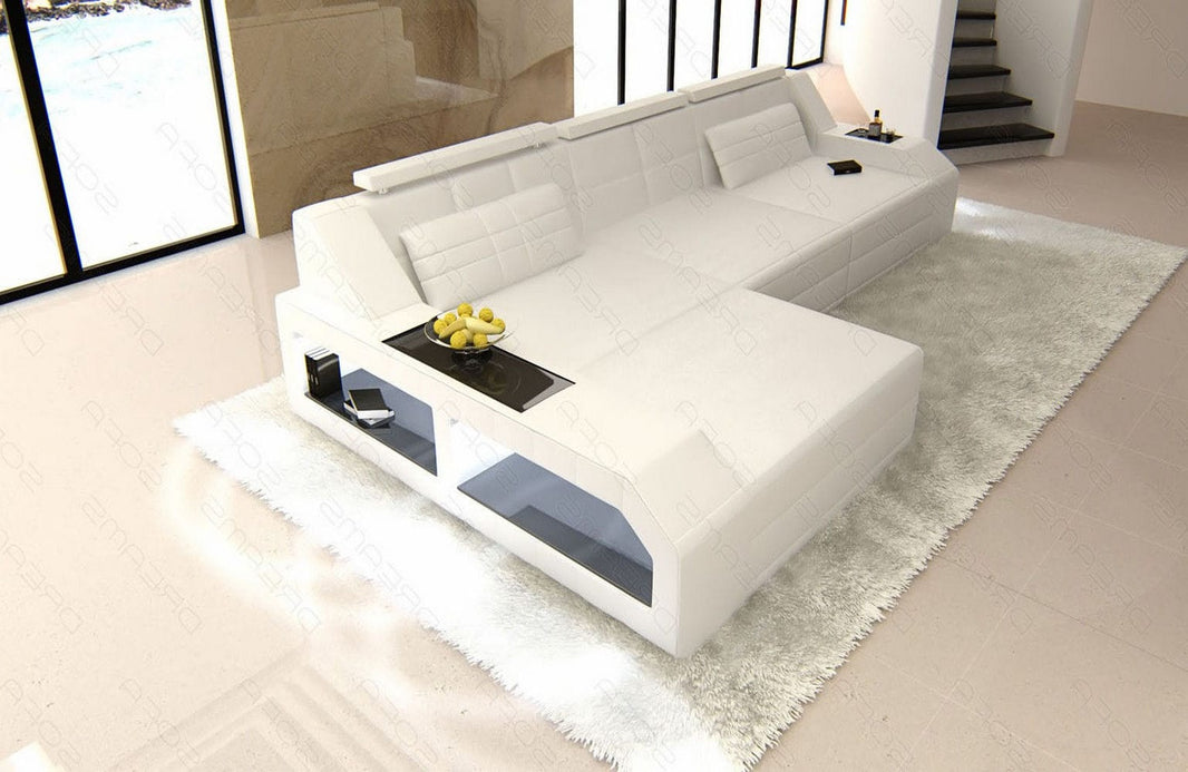Couch Arezzo L-Form in Leder
