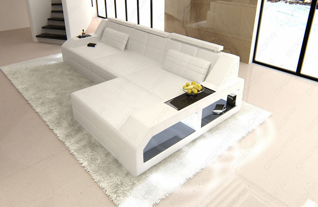 Couch Arezzo L-Form in Leder
