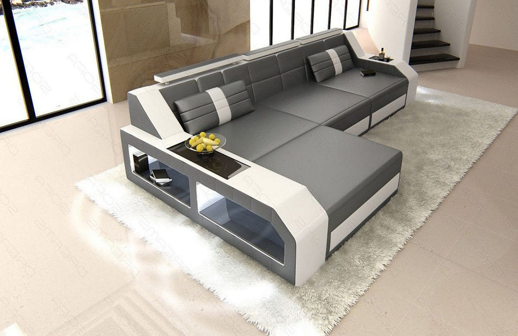 Couch Arezzo L-Form in Leder