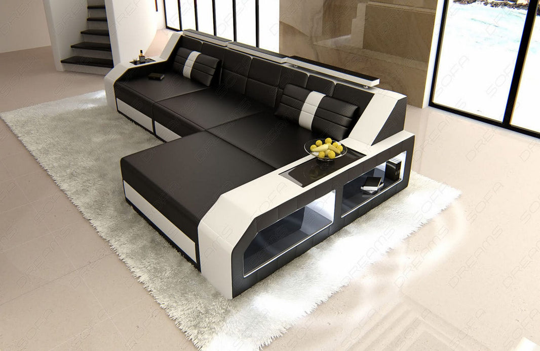 Couch Arezzo L-Form in Leder