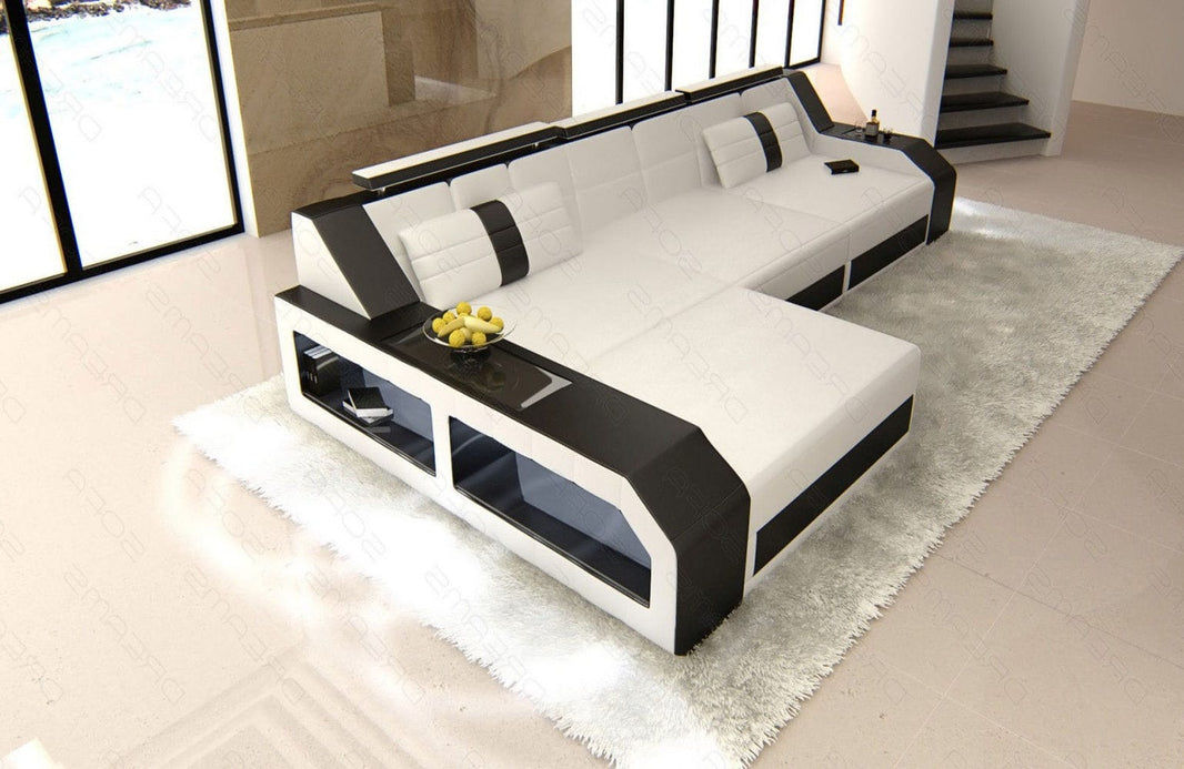 Couch Arezzo L-Form in Leder