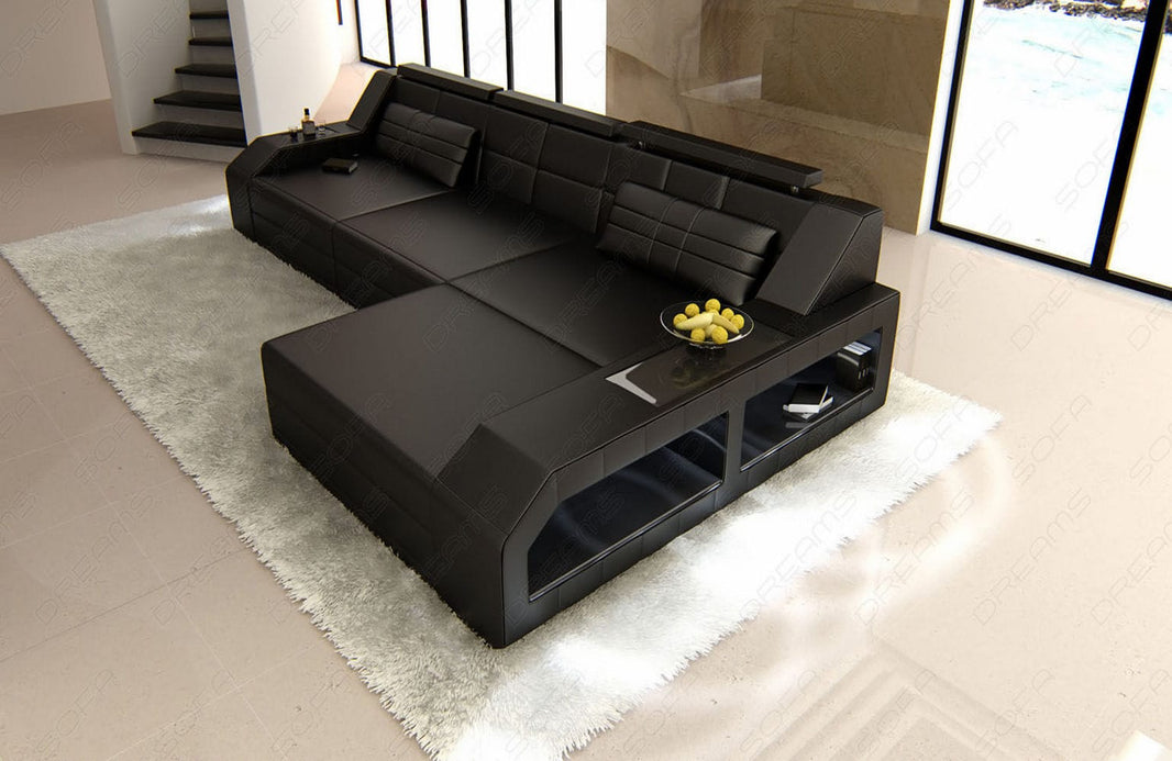 Couch Arezzo L-Form in Leder