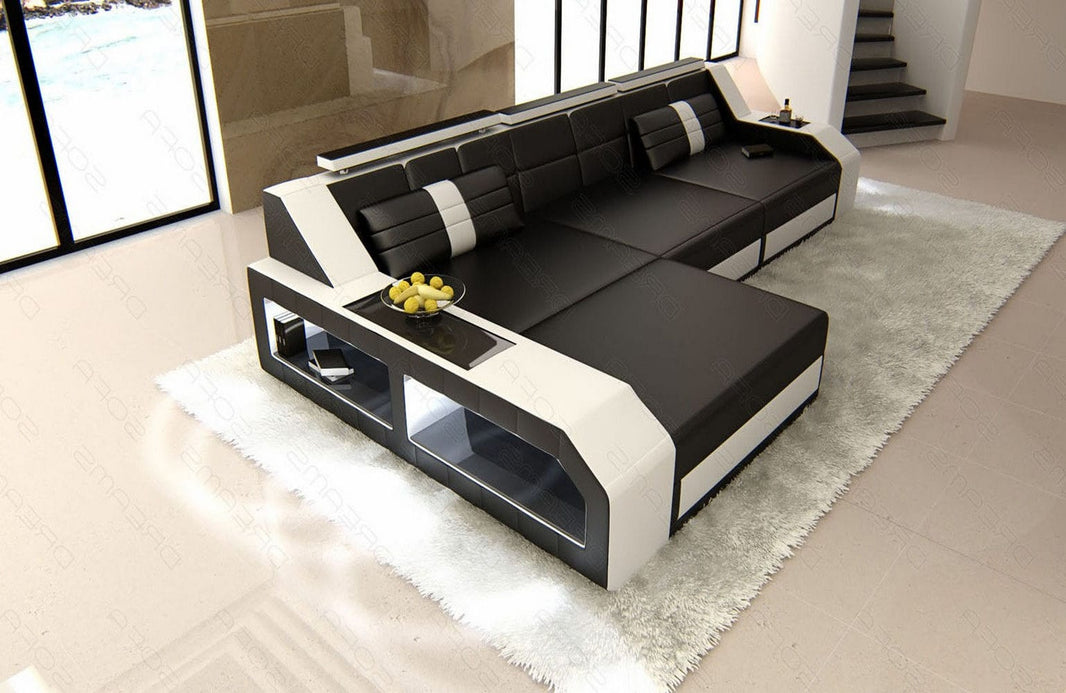 Couch Arezzo L-Form in Leder