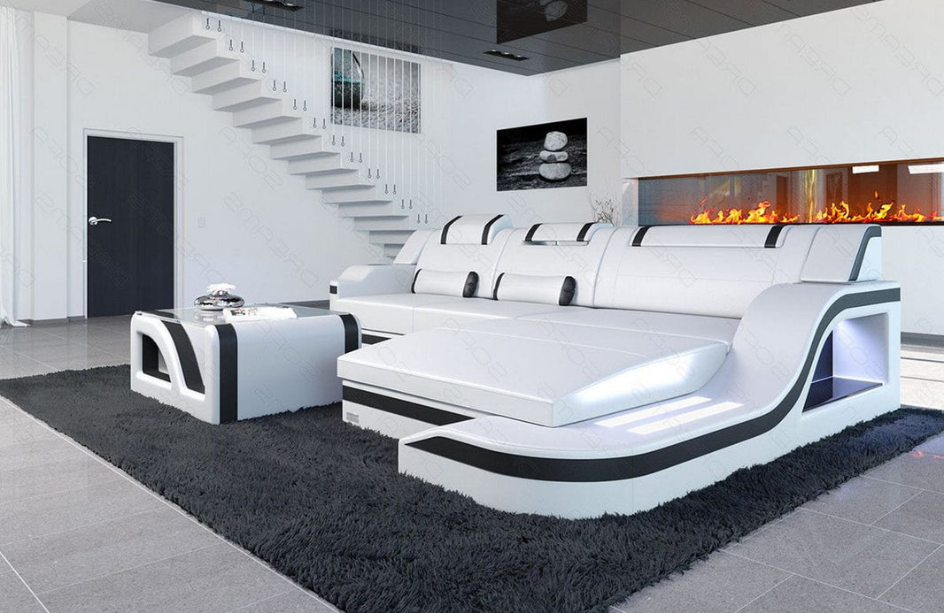 Mini Ecksofa Palermo L-Form aus Leder