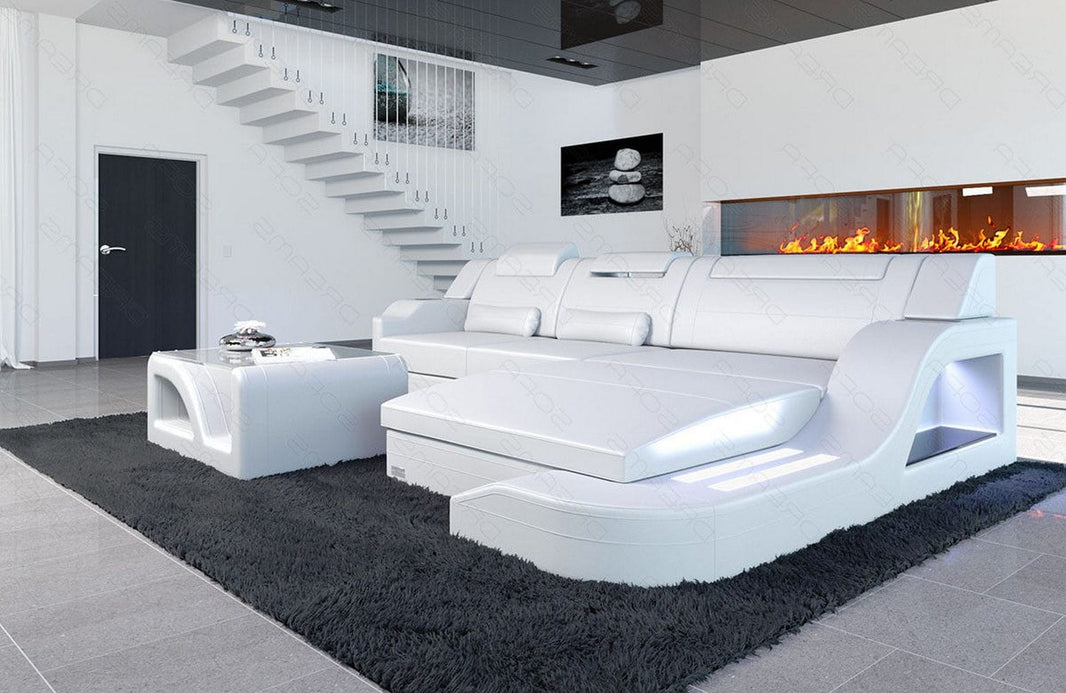 Mini Ecksofa Palermo L-Form aus Leder