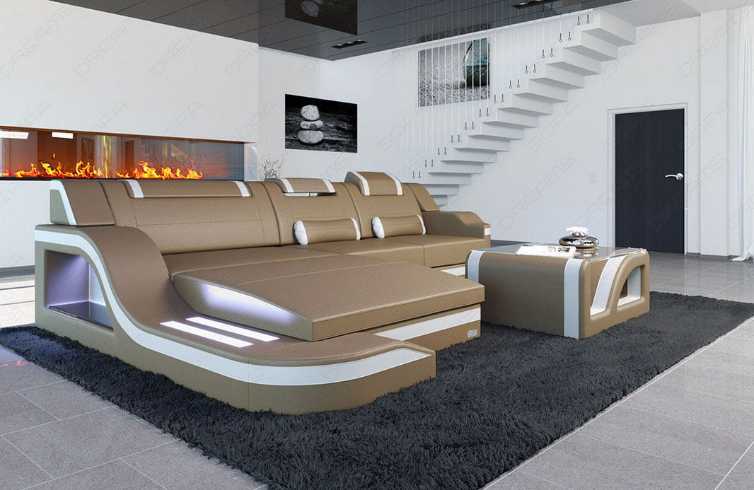 Ecksofa Palermo L-Form in Leder