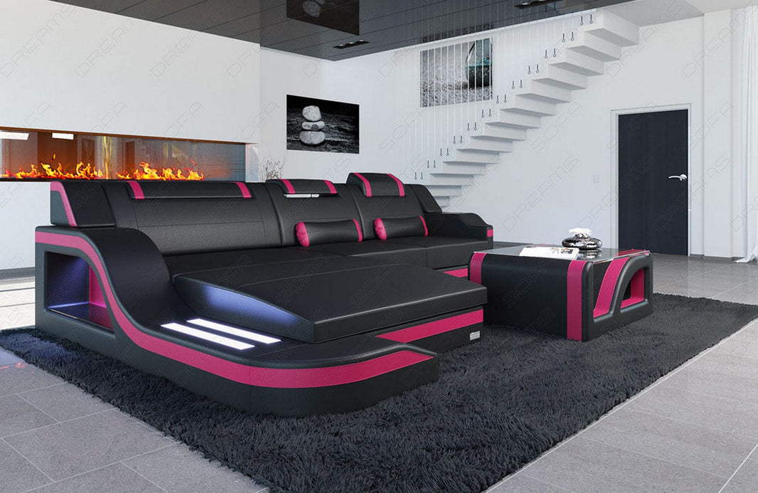 Ecksofa Palermo L-Form in Leder