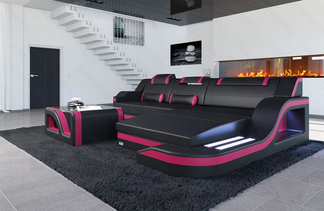 Ecksofa Palermo L-Form in Leder