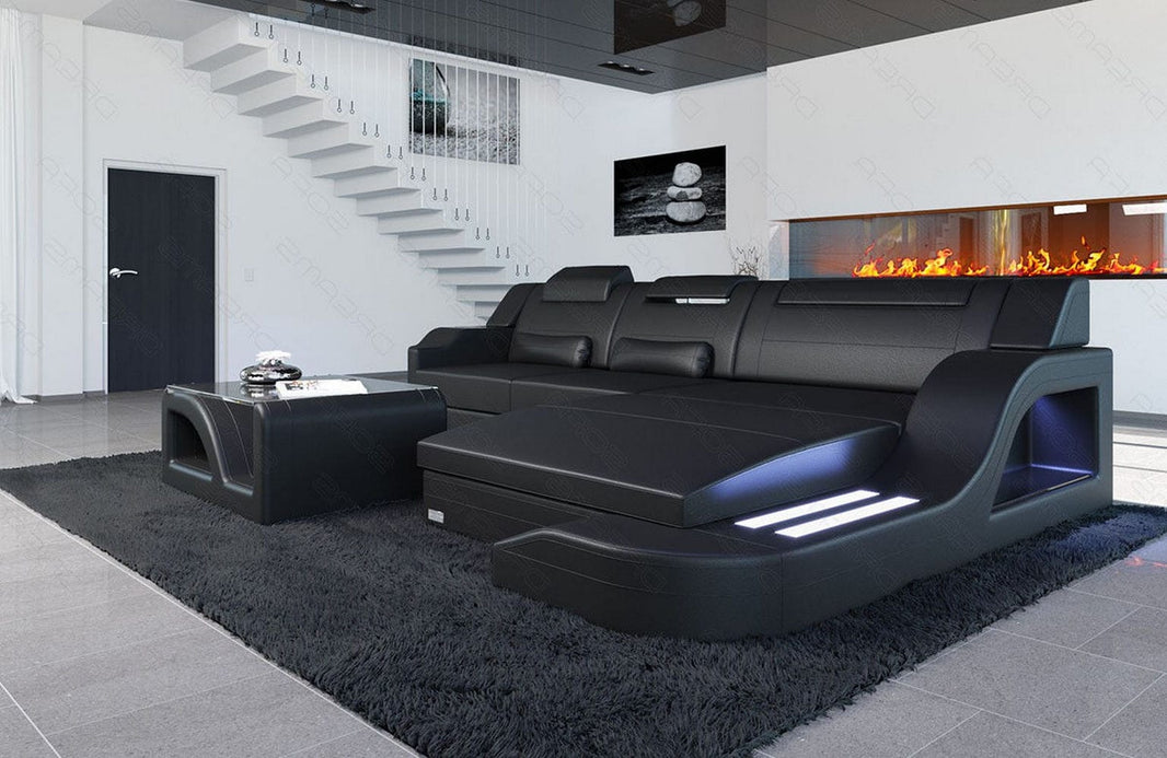 Ecksofa Palermo L-Form in Leder