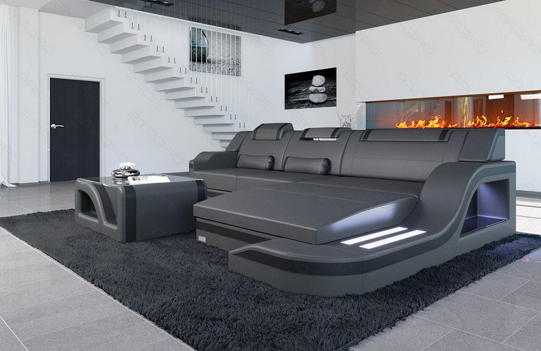 Ecksofa Palermo L-Form in Leder