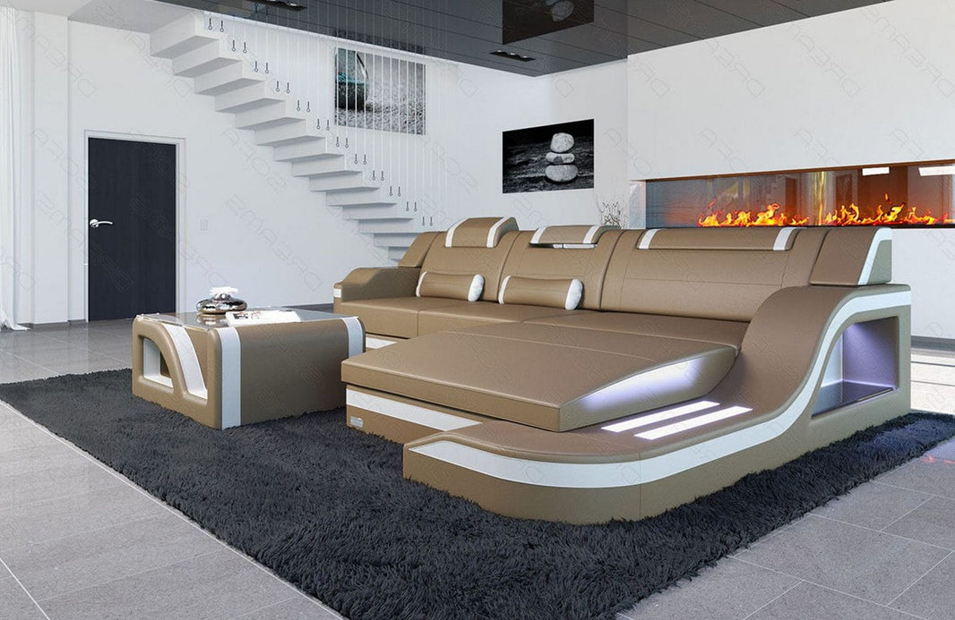 Ecksofa Palermo L-Form in Leder