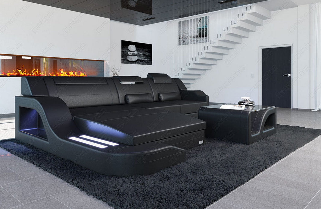 Ecksofa Palermo L-Form in Leder