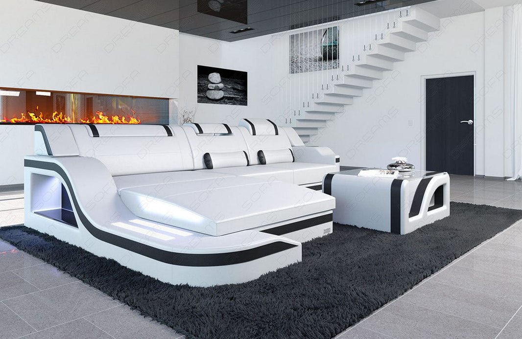 Ecksofa Palermo L-Form in Leder