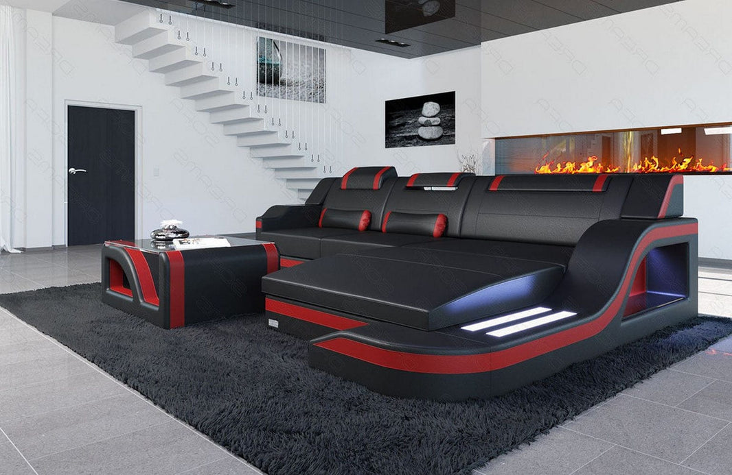 Ecksofa Palermo L-Form in Leder