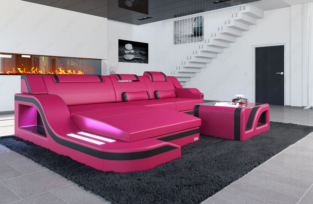 Ecksofa Palermo L-Form in Leder