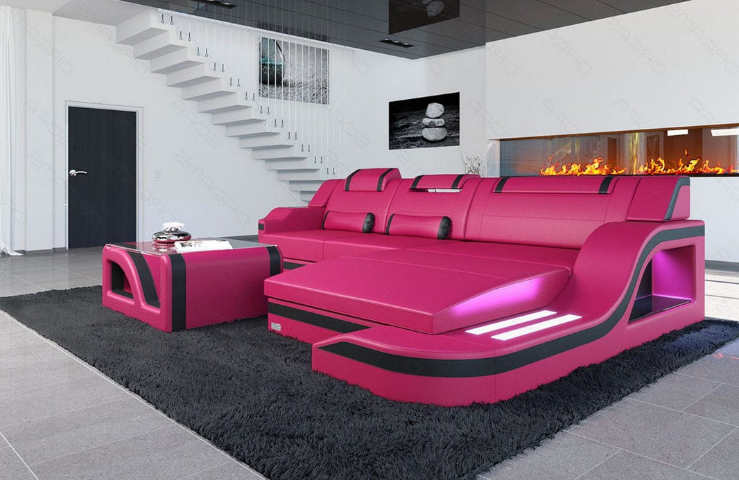 Ecksofa Palermo L-Form in Leder